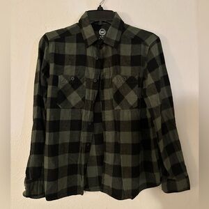 Wonder Nation Green and Black Checkered Shirt